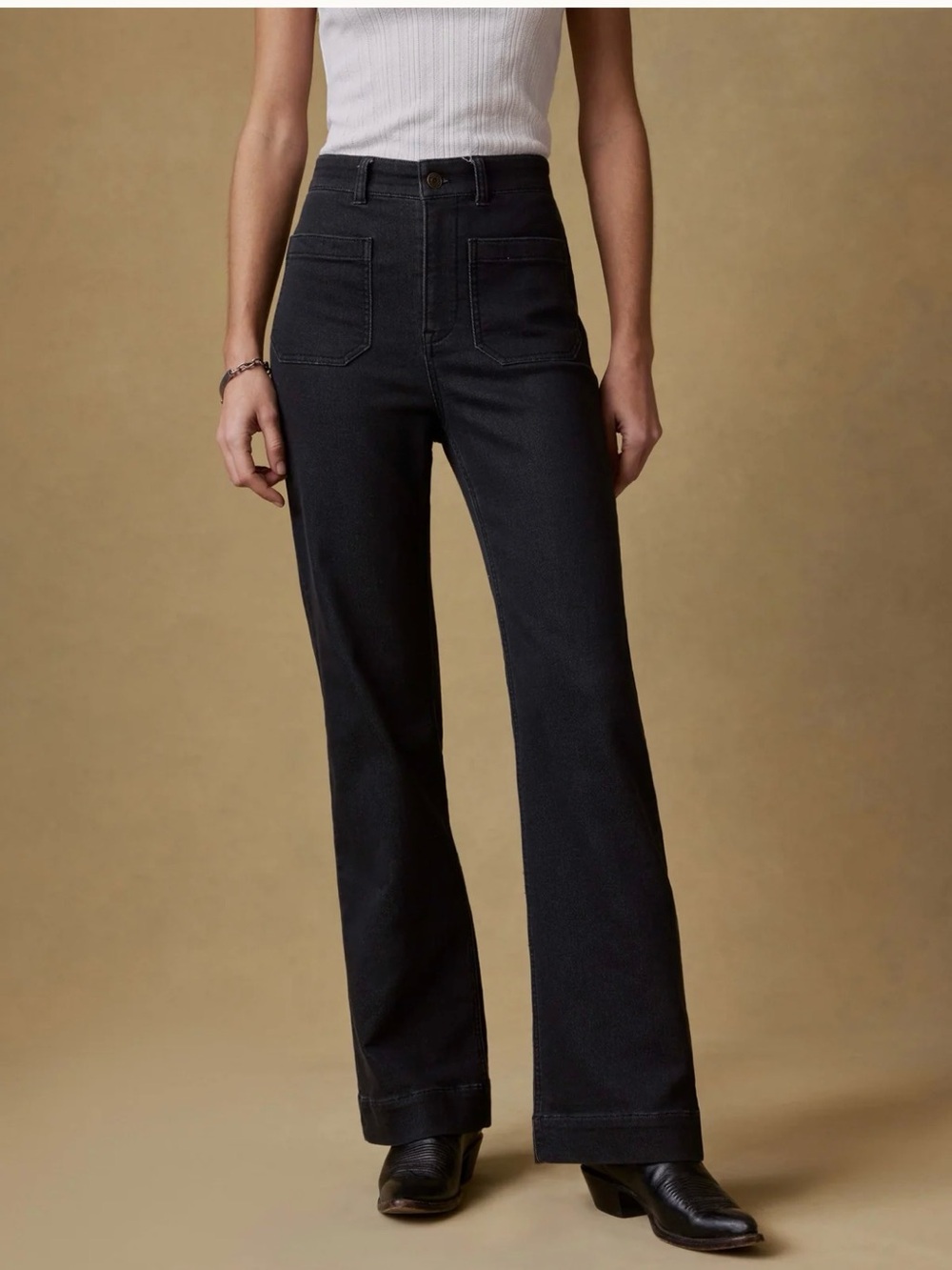 Faherty Stretch Terry Patch Pocket Pant in Onyx